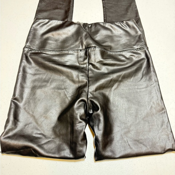 7 for all mankind s Black High-Waisted Leather Leggings - Picture 4 of 7